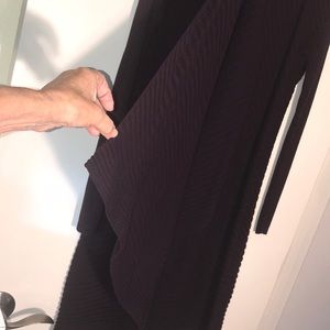 Willi Smith Plum Knit Cardigan HighLow Hem